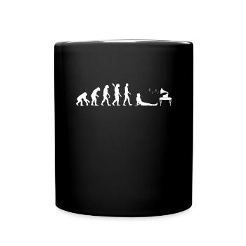 Schallplattenspieler - Evolution des Menschen Darw - Tasse einfarbig - Schwarz - Vorne