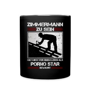 ZIMMERMANN ZU SEIN.... - Tasse einfarbig - Schwarz - Vorne