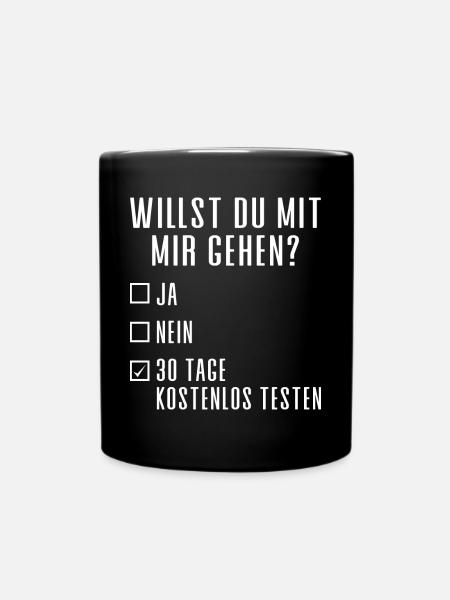 WILLST DU MIT MIR GEHEN? - Tasse einfarbig - Schwarz