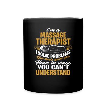 Massagetherapeut massieren - Tasse einfarbig - Schwarz - Vorne