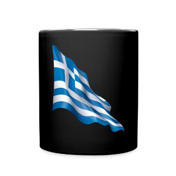 Greece flag - Full Colour Mug - black - Front