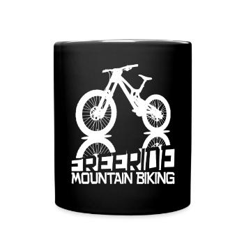 Liberté et adrénaline – VTT Freeride - Mug uni - noir - Devant