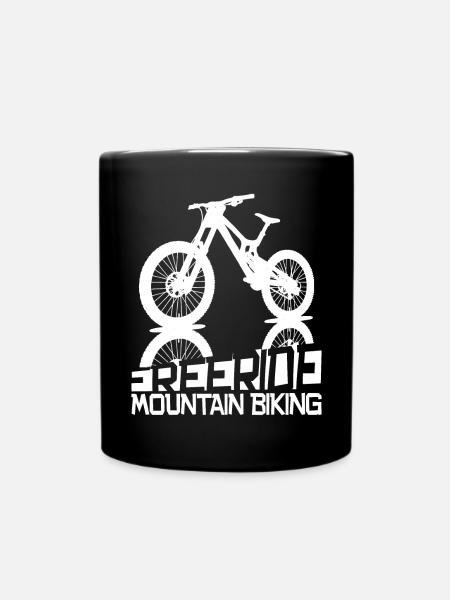 Freedom and adrenaline – MTB Freeride - Full Colour Mug - black