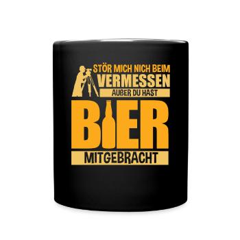 Vermesser Vermessungstechniker - Tasse einfarbig - Schwarz - Vorne