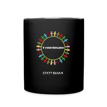 Gemeinsam Kreis der Vielfalt - Tasse einfarbig - Schwarz - Vorne