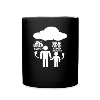 Linux server mostly - Full Colour Mug - black - Front