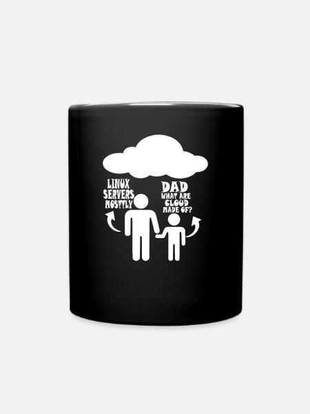 Linux server mostly - Full Colour Mug - black