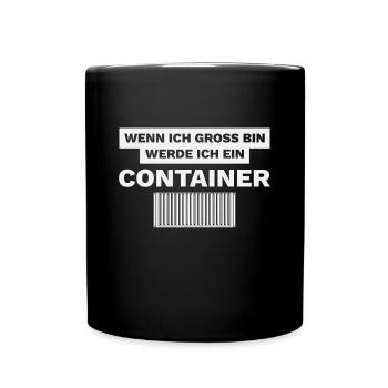 Container HO Modellbahn Spruch - Tasse einfarbig - Schwarz - Vorne