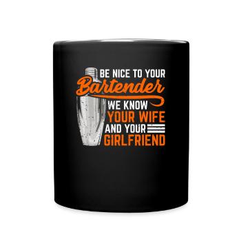 Cadeau de barman barman - Mug uni - noir - Devant