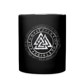 Valknut Viking Celts Teutons Knot Runes - Full Colour Mug - black - Front