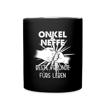Onkel & Neffe Beste Freunde fürs Leben Partnerlook - Tasse einfarbig - Schwarz - Vorne