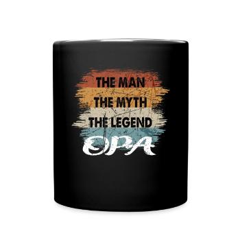 Opa Der Mann Der Mythos Die Legende Opi Spru - Tasse einfarbig - Schwarz - Vorne