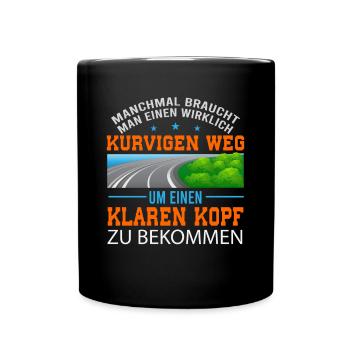Motorrad Spruch - Tasse einfarbig - Schwarz - Vorne