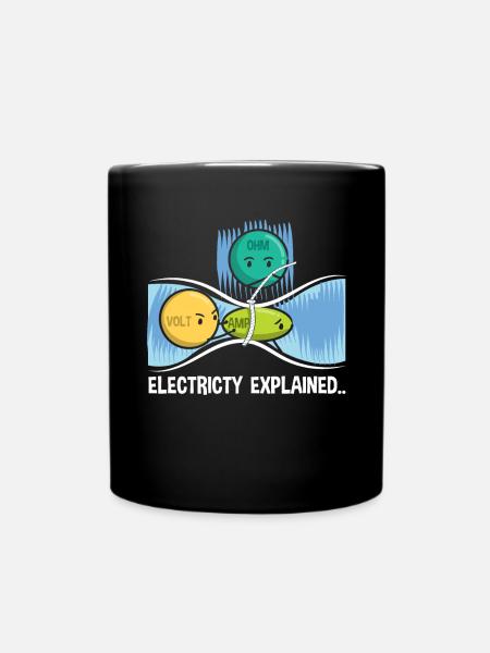 Elektrizität Elektriker Lustiges Geschenk - Tasse einfarbig - Schwarz