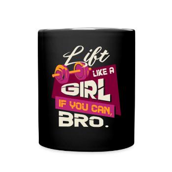 Gewichtheben Frau Mädchen Mädchen Fitnessgeschenk - Tasse einfarbig - Schwarz - Vorne