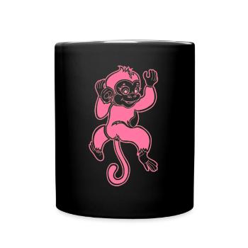 J'ai un bébé singe rose mignon bébé singe mignon - Mug uni - noir - Devant