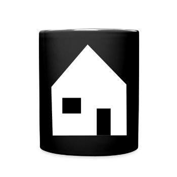 Eigenheim Häuser Immobilie - Tasse einfarbig - Schwarz - Vorne