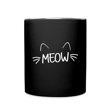 Cat Cat Motif Meow Cat Owner - Full Colour Mug - black - Front