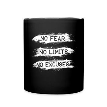 No fear No limits No excuses - Full Colour Mug - black - Front