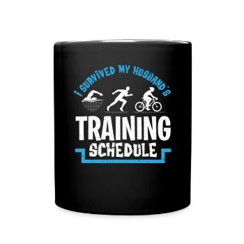 Triathlon athlètes marathon nageur roue - Mug uni - noir - Devant