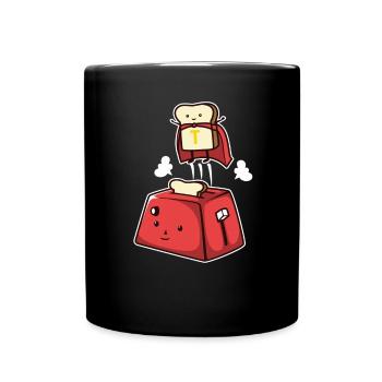 Toastbrot Toast Superheld Superkraft - Tasse einfarbig - Schwarz - Vorne