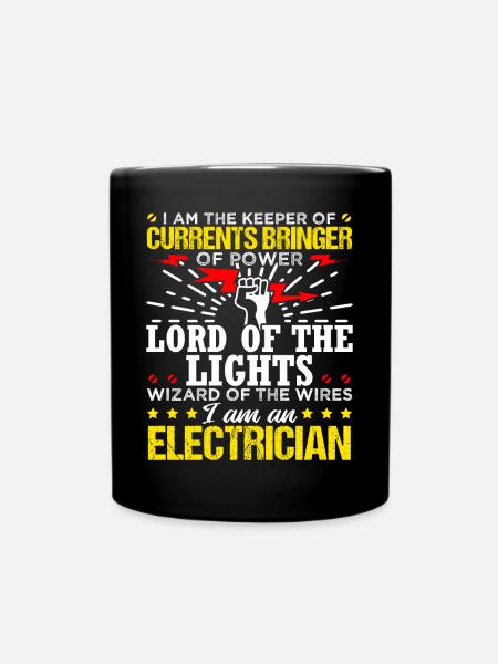 Gardien des courants Assistant électricien - Enfärgad mugg - svart