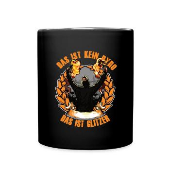 Ultras Fussball Fans Glitzer hooligans - Tasse einfarbig - Schwarz - Vorne