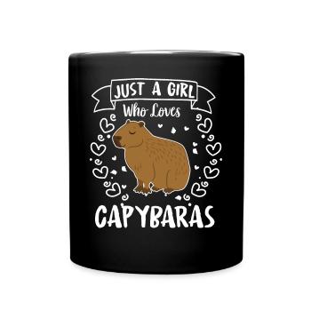 Juste une fille qui aime Capybaras Mignon Capybara - Mug uni - noir - Devant