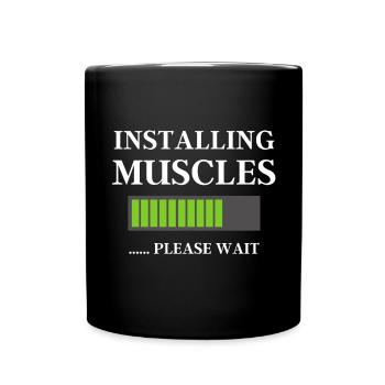 Cadeaux drôles d'entraînement de gym installer des muscles s'il vous plaît - Mug uni - noir - Devant