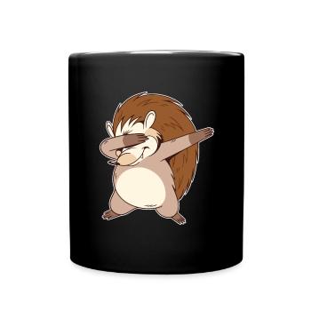 Dabbing hedgehog - Full Colour Mug - black - Front