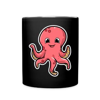 Oktopus - Tasse einfarbig - Schwarz - Vorne