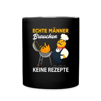 Männer Grillen - Tasse einfarbig - Schwarz - Vorne