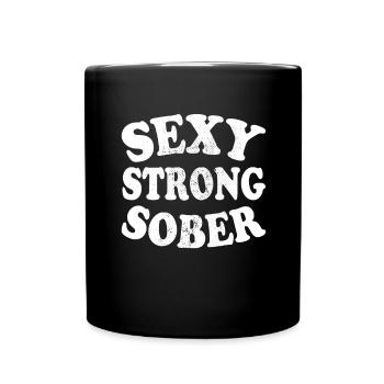 Sexy sobre forte abstinence sobre sans alcool - Mug uni - noir - Devant