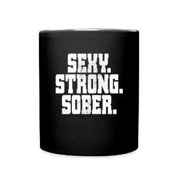 Sexy sobre forte abstinence sobre sans alcool - Mug uni - noir - Devant