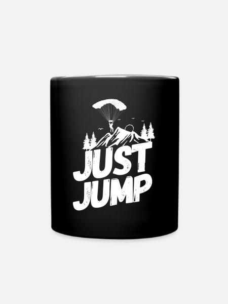 Parachute skydiving spring - Full Colour Mug - black