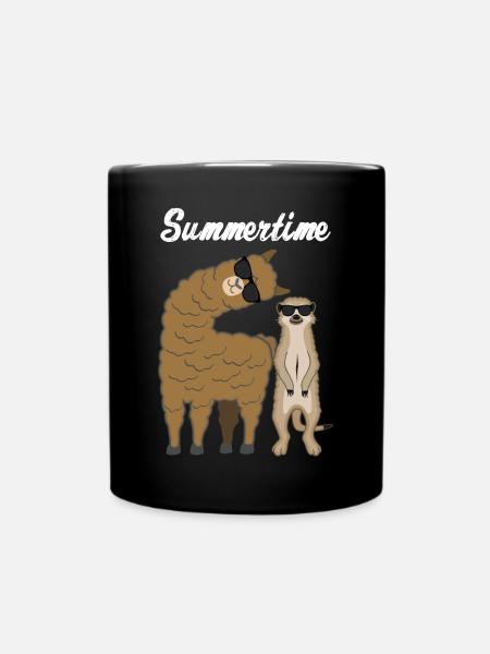 Été été lama suricate cadeau vacances - Mug uni - noir