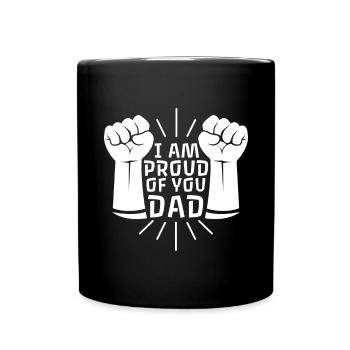 Proud father thank you motif with fists - Full Colour Mug - black - Front
