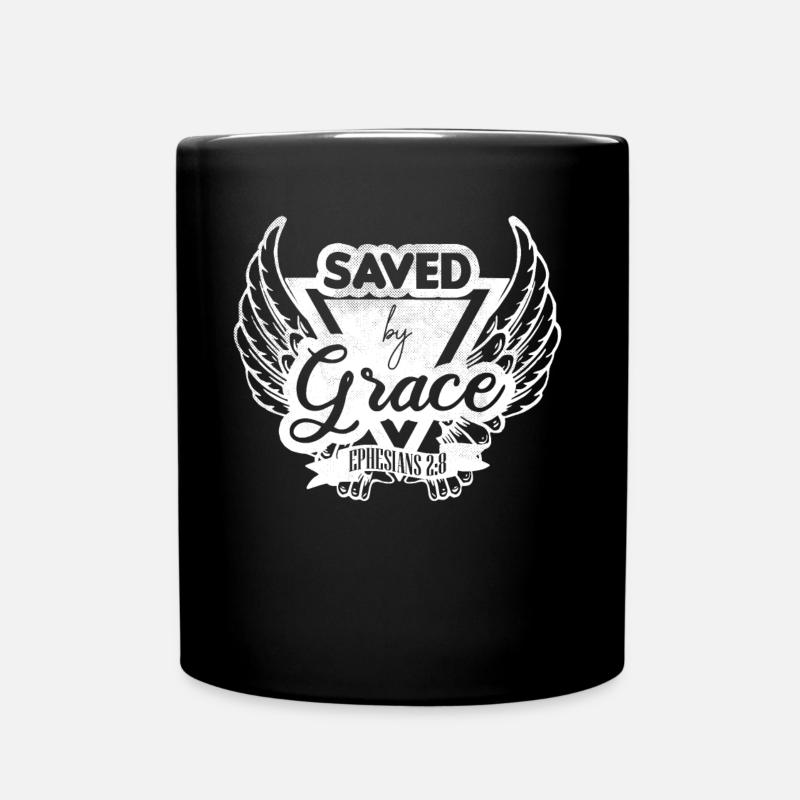 Saved by Grace - Tasse einfarbig - Schwarz