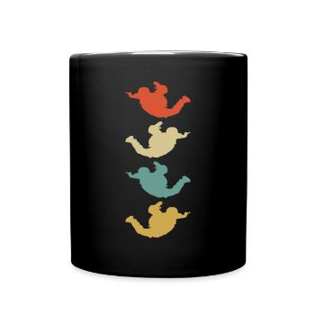Parachute skydiving silhouette - Full Colour Mug - black - Front