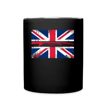 Pêcheur de drapeau de la Grande-Bretagne et British Union Jack - Mug uni - noir - Devant