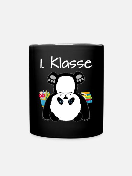 1. Klasse Panda Einschulung Geschenk 2020 - Tasse einfarbig - Schwarz