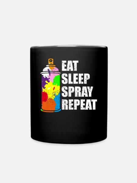 Graffiti Sprühdose Sprayer Spruch Geschenkidee - Tasse einfarbig - Schwarz