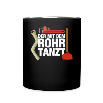 Klempner Spruch Lustig Männer Geschenkidee - Tasse einfarbig - Schwarz - Vorne