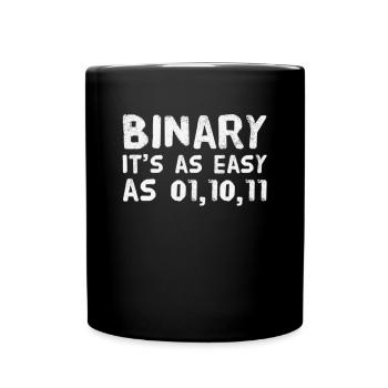 Computer scientist coder binary binary funny saying - Full Colour Mug - black - Front