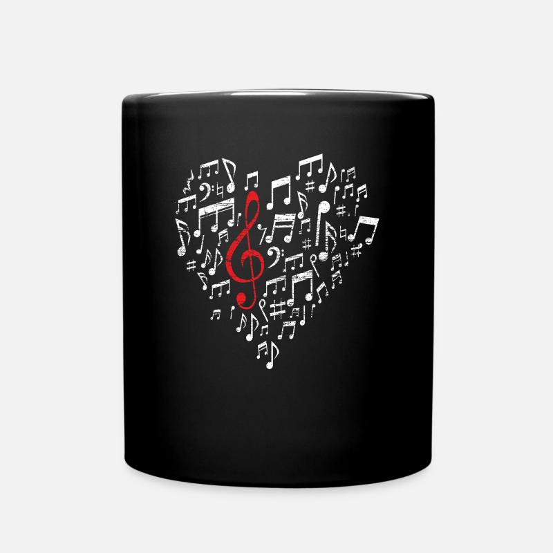 Musik Herz - Tasse einfarbig - Schwarz