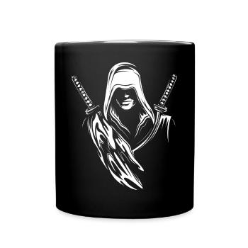 samurai warrior fighter symbol illustration logo - Tasse einfarbig - Schwarz - Vorne