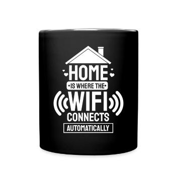 Wifi-Wireless-Internet-Nerd-Geschenk - Tasse einfarbig - Schwarz - Vorne
