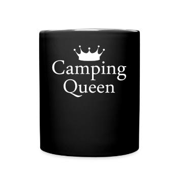 Camping Queen Funny Crown Princess Gift - Full Colour Mug - black - Front