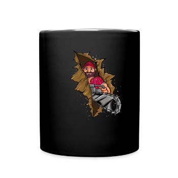 Scie à chaîne bois forestier bûcheron forestier forestier - Mug uni - noir - Devant