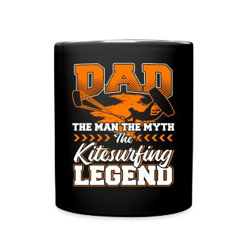 Dad The Man The Myth The Kitesurfing Legend - Full Colour Mug - black - Front